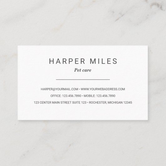 Elegant klassiek poodle hond visitekaartje (Achterkant)