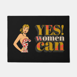 Elegant klassiek retro dame Ja vrouw kan zwart zij Deurmat