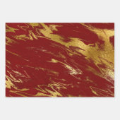 Elegant klassiek rood en goudmarmer inpakpapier vel (Voorkant)