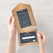 Elegant klassiek rubberen goudbruiloft all in one uitnodiging (Afscheurbaar)