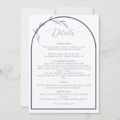 Elegant klassiek script blauw | formele bruiloft kaart (Achterkant)