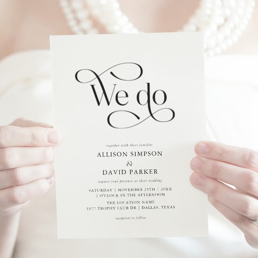 Elegant klassiek script dat we uitnodigen om te we kaart