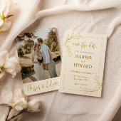 Elegant klassiek script foto bruiloft kaart