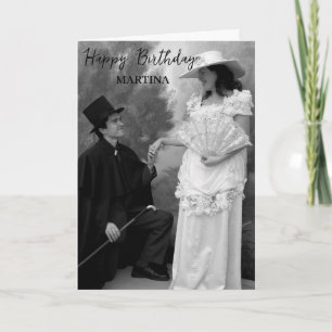 Elegant klassiek script foto grappige gelukkige ve kaart