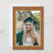 Elegant klassiek script gouden lijst afstudeerfees kaart (Achterkant)