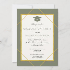 Elegant klassiek script gouden salie graduatie par kaart