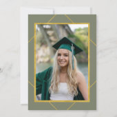 Elegant klassiek script gouden salie graduatie par kaart (Achterkant)