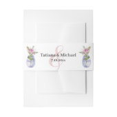 Elegant klassiek script Minimale roze bloemenbruil Uitnodigingen Wikkel (Voorkant Voorbeeld)