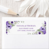 Elegant klassiek script paarse bloemenbruiloft etiket (Insitu)