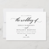 Elegant klassiek script Simple Wedding Kaart (Voorkant)