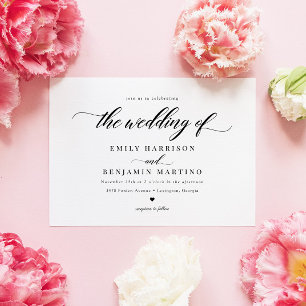 Elegant klassiek script Simple Wedding Kaart