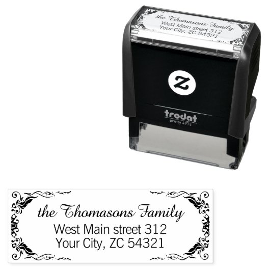 Elegant klassiek scrollpatroon  zelfinktende stempel (In situ)