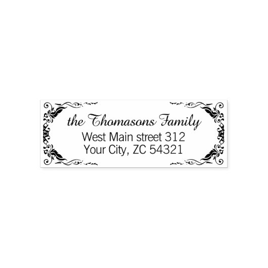 Elegant klassiek scrollpatroon  zelfinktende stempel (Design)