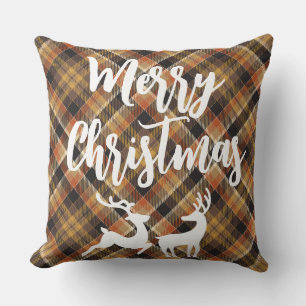 Elegant klassiek tartan plaid Merry kermas hert Kussen