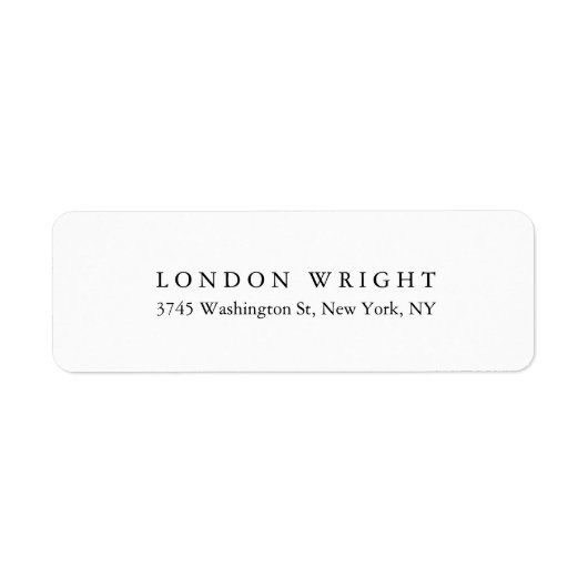 Elegant Klassiek Trendy Zwart Wit Etiket (Voorkant)