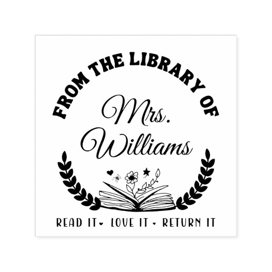 Elegant Klassiek uit de bibliotheek van de douanen Zelfinktende Stempel (Design)