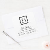 Elegant Klassiek Vierkant Monogram Adres Label (Envelop)