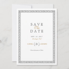 Elegant klassiek vintage bruiloft met uitzondering save the date