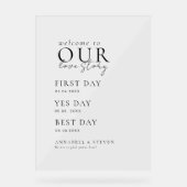 Elegant, klassiek, WELKOM BIJ ONS LIEFDESVERHAAL Acryl Bord (Voorkant)