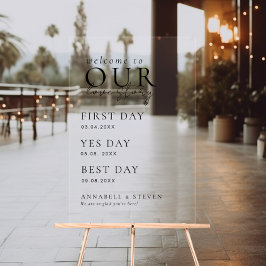 Elegant, klassiek, WELKOM BIJ ONS LIEFDESVERHAAL Acryl Bord