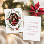 Elegant klassiek wintergroen feestdagenkaart