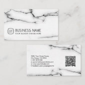 Elegant klassiek wit marmer visitekaartje (Voorkant / Achterkant)