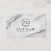 Elegant klassiek wit marmer visitekaartje (Voorkant)