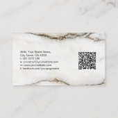 Elegant klassiek wit marmer visitekaartje (Achterkant)