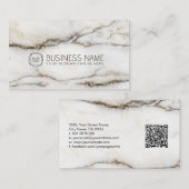Elegant klassiek wit marmer visitekaartje (Voorkant / Achterkant)