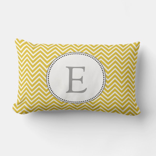 Elegant, klassiek zonnig geel chevron zigzag kussen (Voorkant)