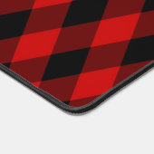 Elegant Klassiek Zwart en Rood Diamantpatroon Bureaumat (Hoek)