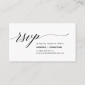 Elegant Klassiek, Zwart Script, Partij RSVP Informatiekaartje (Voorkant)