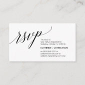 Elegant klassiek, zwart script, RSVP Informatiekaartje (Voorkant)
