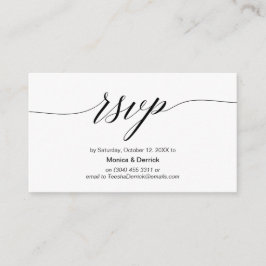 Elegant klassiek, zwart script, RSVP reageren Informatiekaartje
