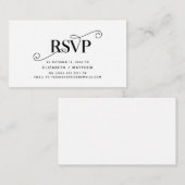 Elegant klassiek, zwart script, RSVP reageren Informatiekaartje (Voorkant / Achterkant)