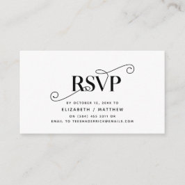 Elegant klassiek, zwart script, RSVP reageren Informatiekaartje