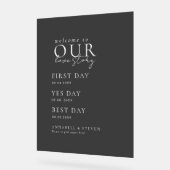 Elegant, Klassiek, Zwart, WELKOM BIJ ONS LIEFDESVE Acryl Bord (Hoek)