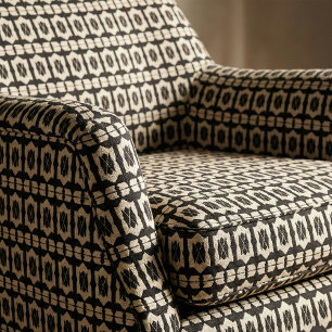 Elegant klassiek zwart-wit en beige geometrisch pa stof