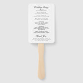 Elegant Klassiek Zwart Wit Formeel Trouwprogramma Handwaaier (Achterkant)