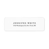Elegant Klassiek Zwart Wit Minimalist Etiket (Voorkant)
