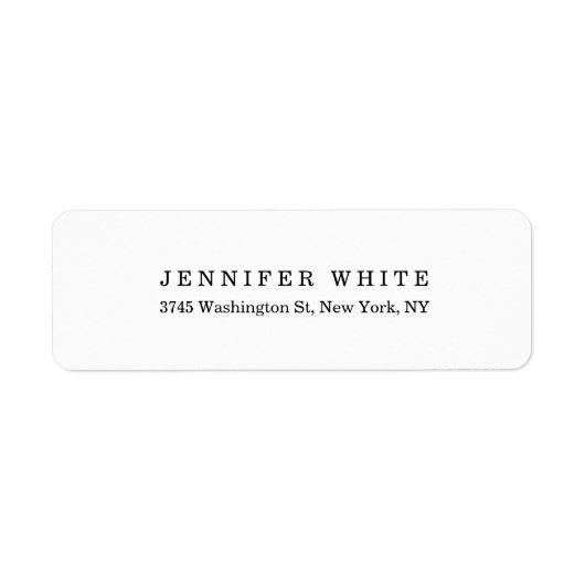 Elegant Klassiek Zwart Wit Minimalist Etiket (Voorkant)