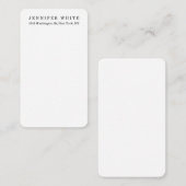 Elegant Klassiek Zwart Wit Minimalist Notitiekaartje (Voorkant / Achterkant)