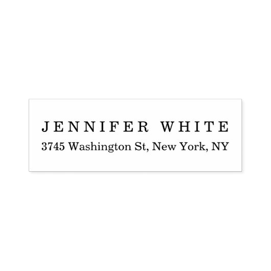 Elegant Klassiek Zwart Wit Minimalist Zelfinktende Stempel (Design)