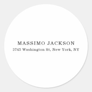 Elegant Klassiek Zwart Wit Minimalistisch Ronde Sticker