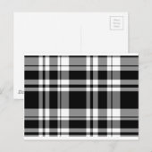 Elegant klassiek zwart wit plaid patroon briefkaart (Voorkant / Achterkant)
