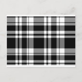 Elegant klassiek zwart wit plaid patroon briefkaart (Voorkant)