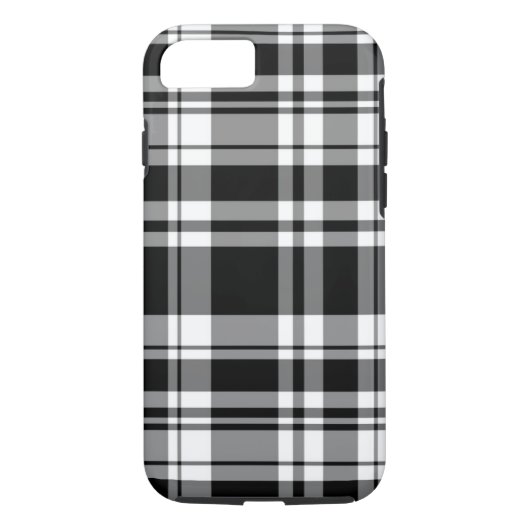 Elegant klassiek zwart wit plaid patroon Case-Mate iPhone case (Achterkant)