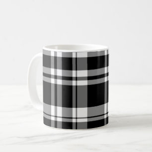 Elegant klassiek zwart wit plaid patroon koffiemok