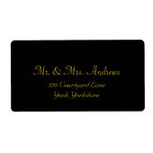 Elegant klassiek zwart-witlabel en gouden label vo (Voorkant)