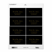 Elegant klassiek zwart-witlabel en gouden label vo (Full Sheet)